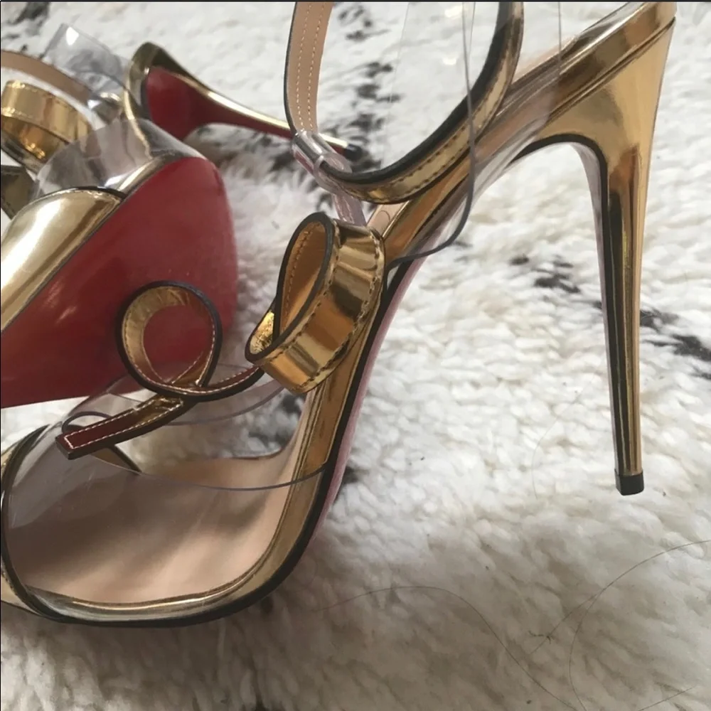 Rare Louboutin 39 Gold red bottoms - Picture 4 of 11